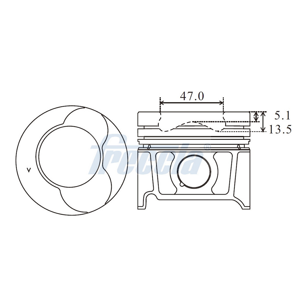 Поршень RENAULT B. 76- STD FRECCIA (FP23-107700) Freccia фото 3