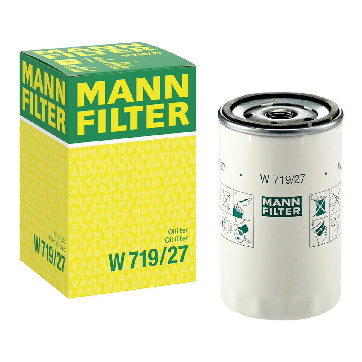 Фільтр масляний FORD FUSION (JU_) 1.6 2002.08 - 2012.12 MANN (W719/27) MANN фото 3