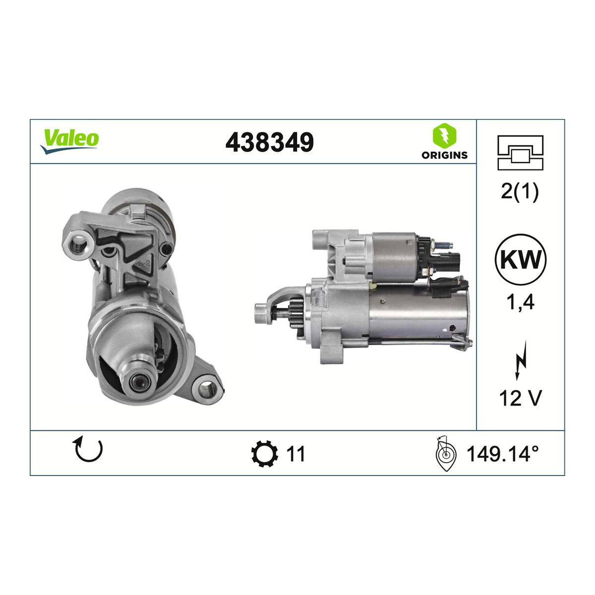 Стартер 438349 | PL – ORIGIN VALEO Valeo фото 3