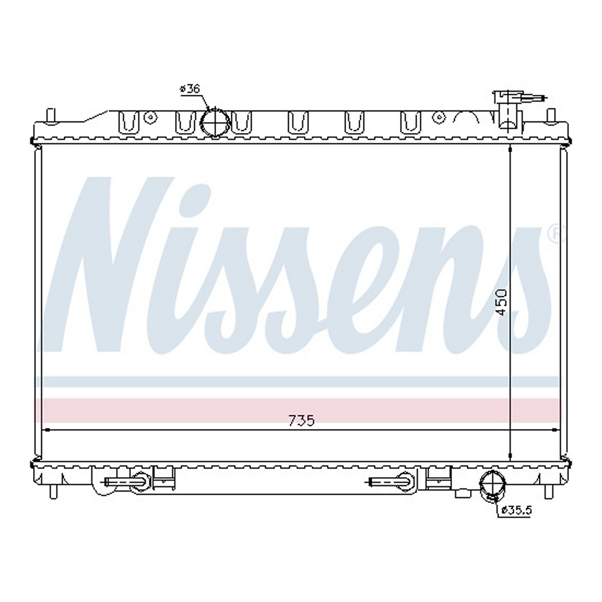 Радіатор охолоджування NISSAN MURANO 3,5 AUT 04- NISSENS (68712) Nissens фото 11