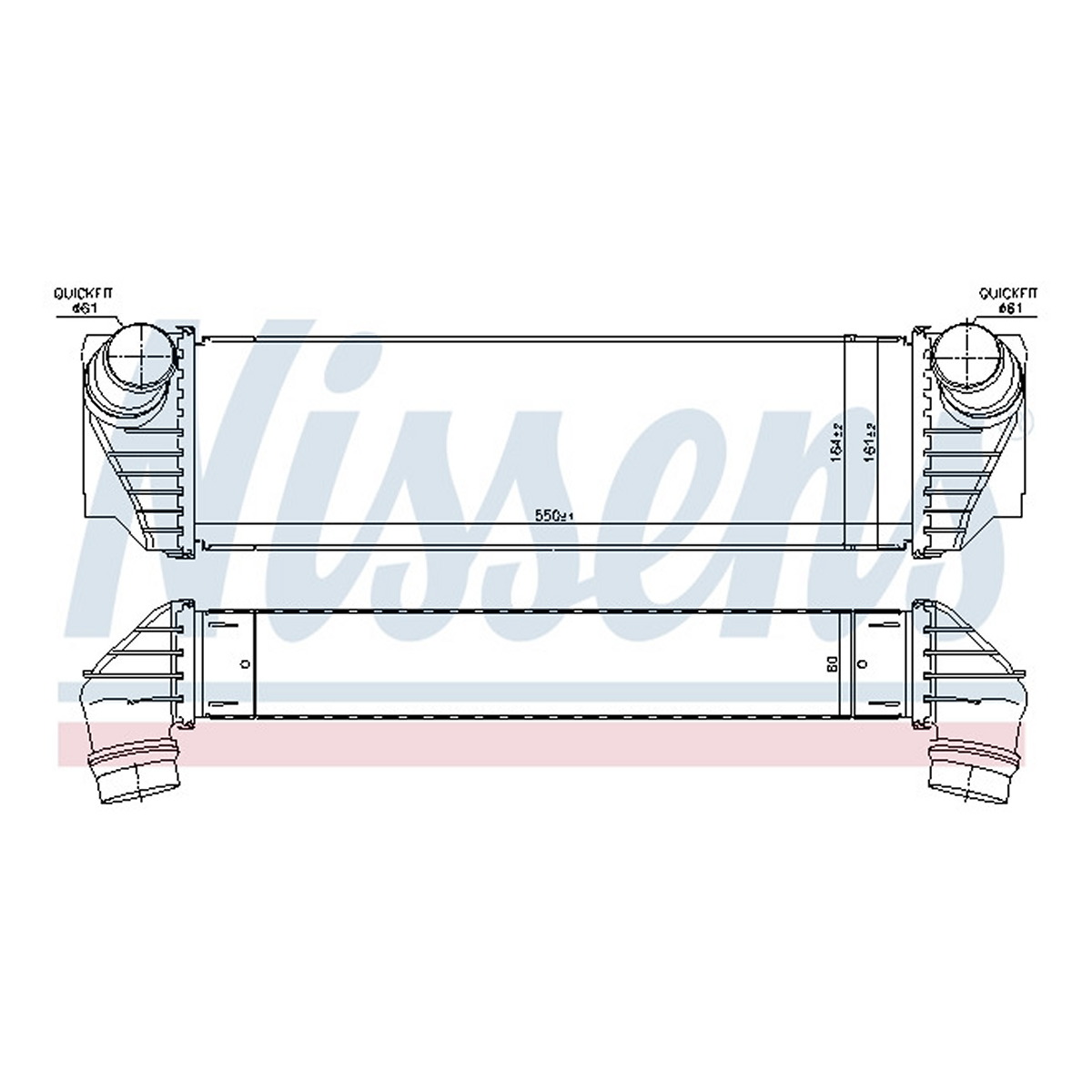 Радіатор наддуву BMW 5 F10-F11-F18 (10-) 535 D|BMW 5 GT F07 (09-) 535 D|BMW 6 F06- NISSENS (96100) Nissens фото 11