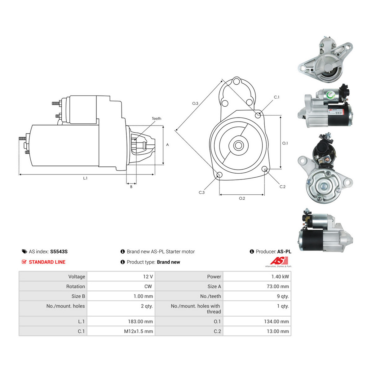Стартер S5543S | PL AS AS фото 3