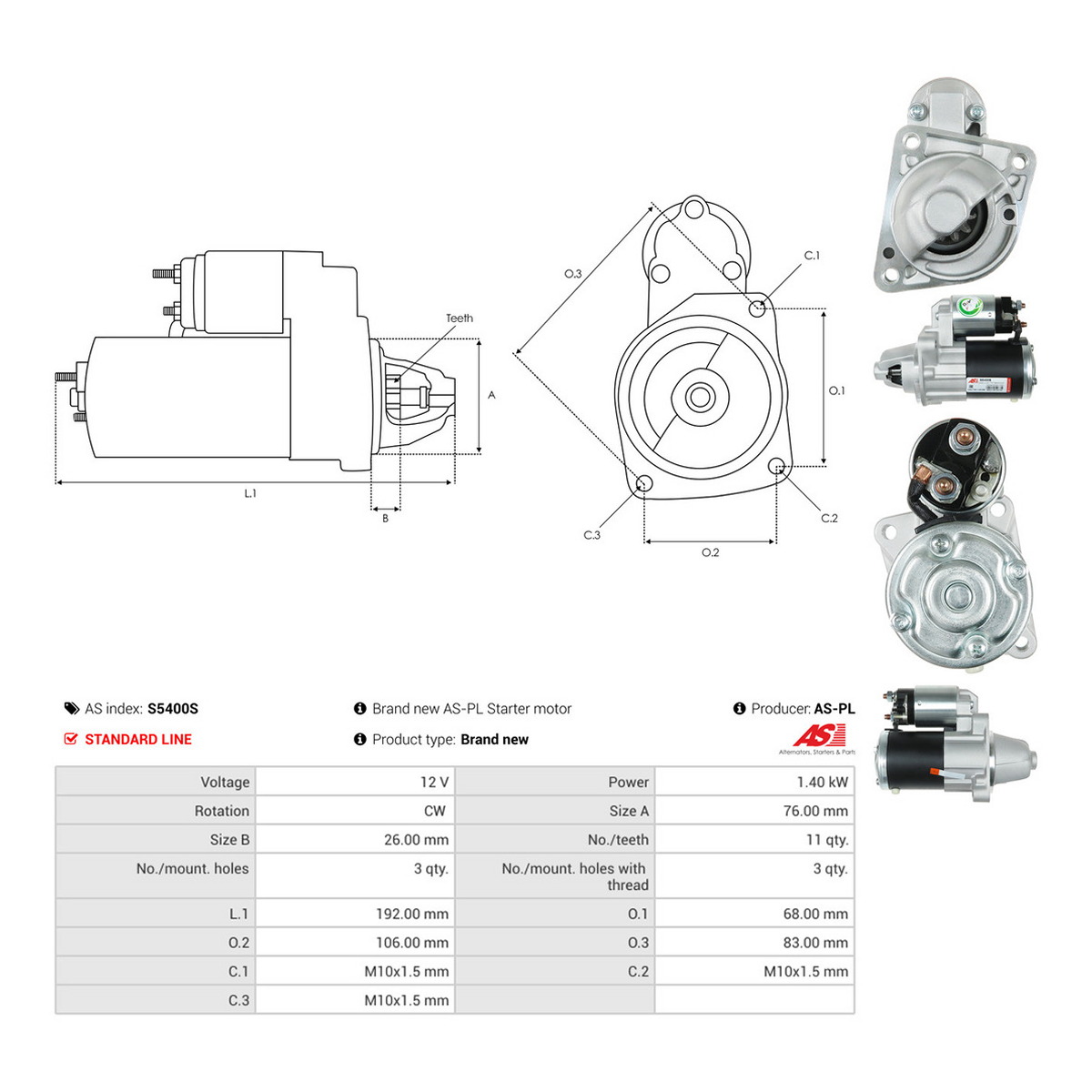 Стартер S5400S PL AS AS фото 3