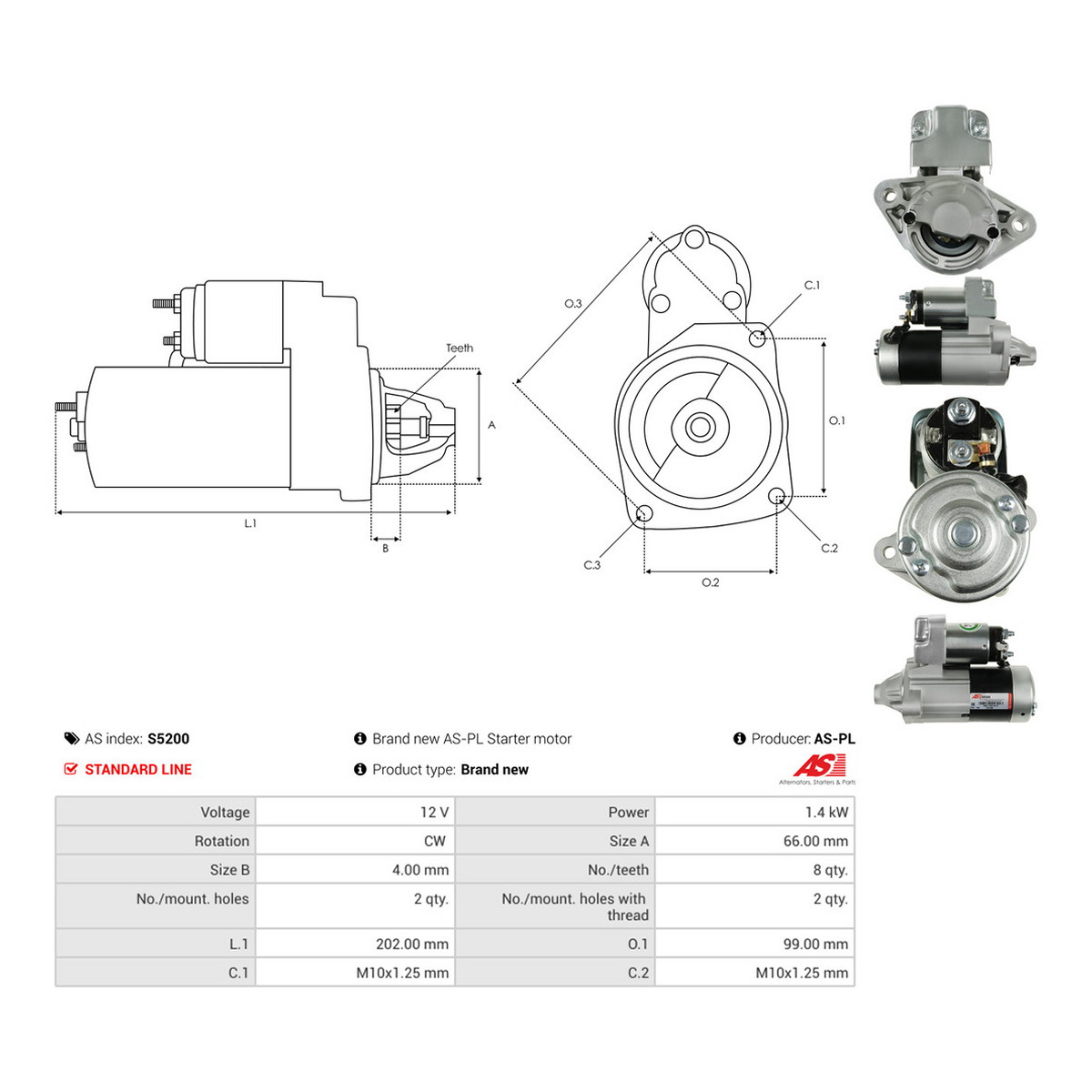 Стартер S5200 PL AS AS фото 3