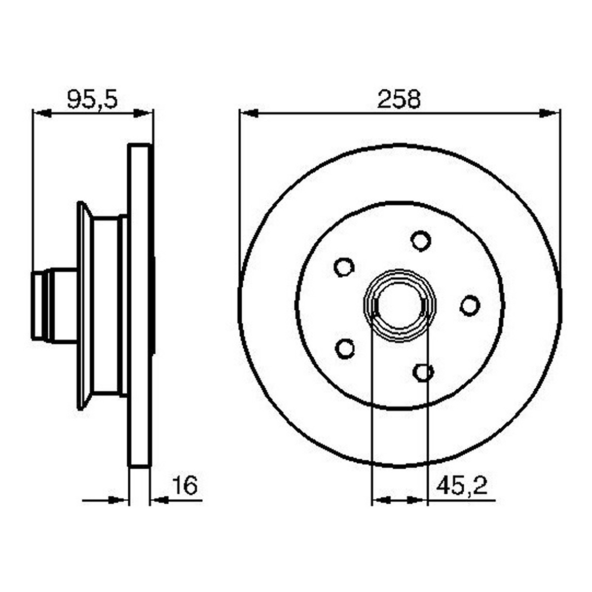 Диск гальмівний VW TRANSPORTER T3 ФУРГОН (24_, 25_) 1.6 1979.05-1992.12 BOSCH (0 986 478 224) Bosch фото 7