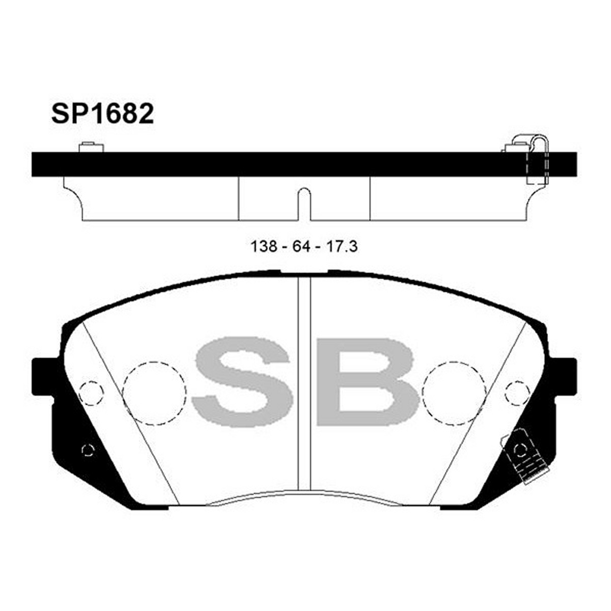 Колодки гальмівні дискові KIA SPORTAGE IV (QL, QLE) 1.6 2015.01- HI-Q (SP1682) HI-Q фото 3