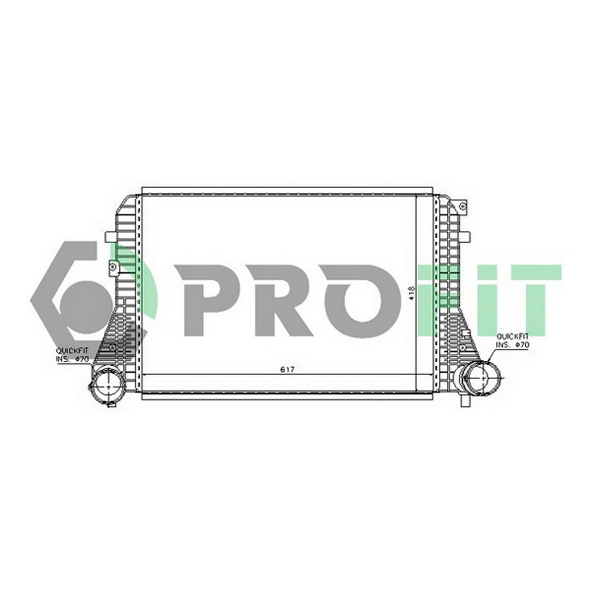 Радіатор наддуву AUDI A3 03-. TT 06-. SKODA OCTAVIA 04-. SUPERB 09-. YETI 09- VW C PROFIT (0017A3) Profit фото 3