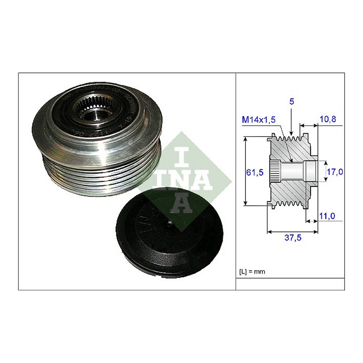 Шкив генератора Alfa Romeo 159/Brera/Spider/Fiat Croma 2.4D 05-12 фото 9