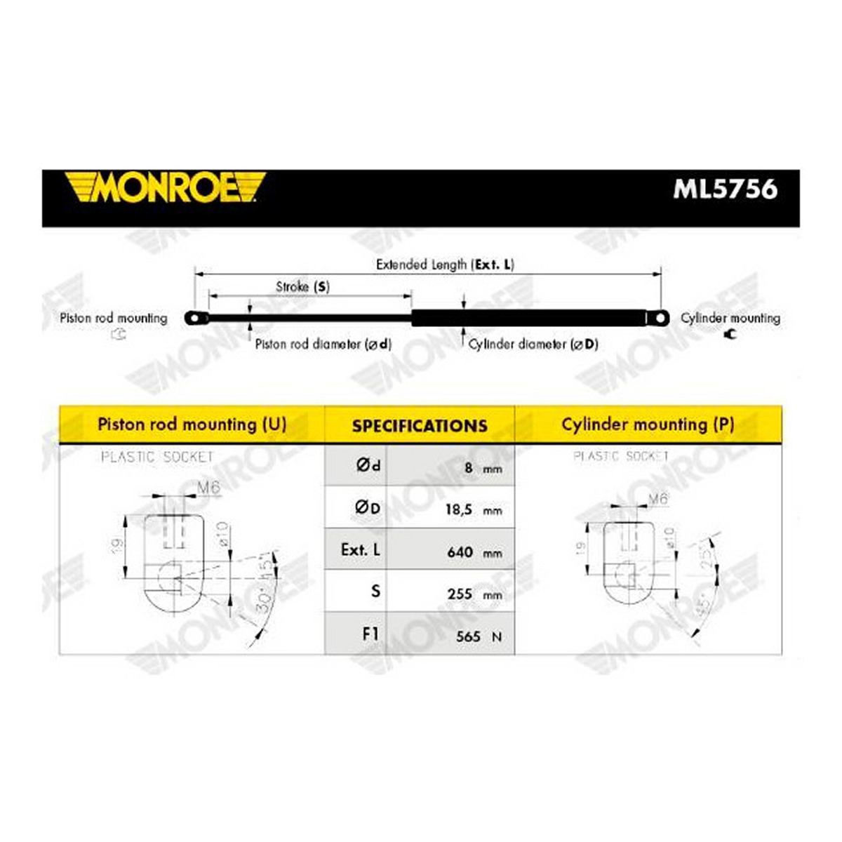 Амортизатор багажника CITROEN C4 PICASSO MONROE (ML5756) Monroe фото 3