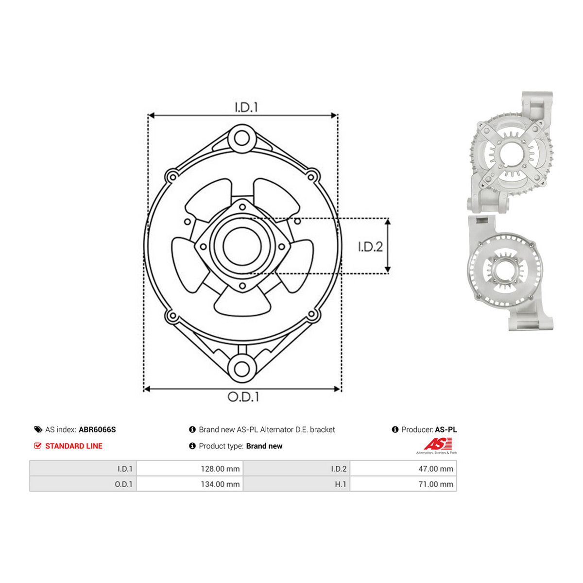Кришка генератора ABR6066S | PL AS AS фото 3