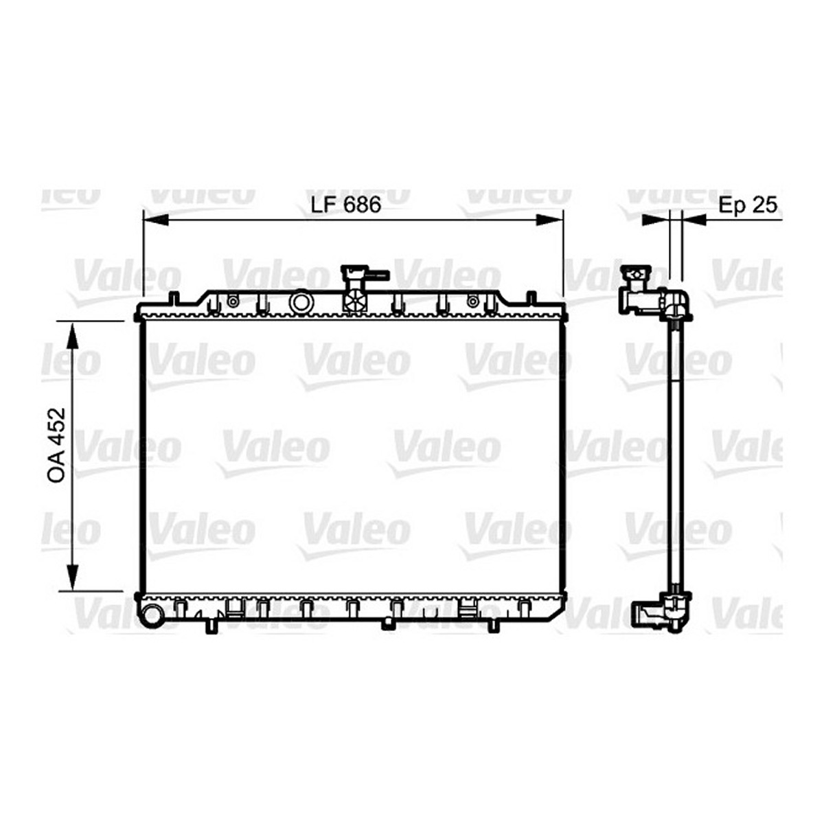 Радіатор охолодження NISSAN X-TRAIL II (T31) 2 2007.06 - 2013.11 2.0 DCI 4X4 M9R 760 VALEO (735206) Valeo фото 3