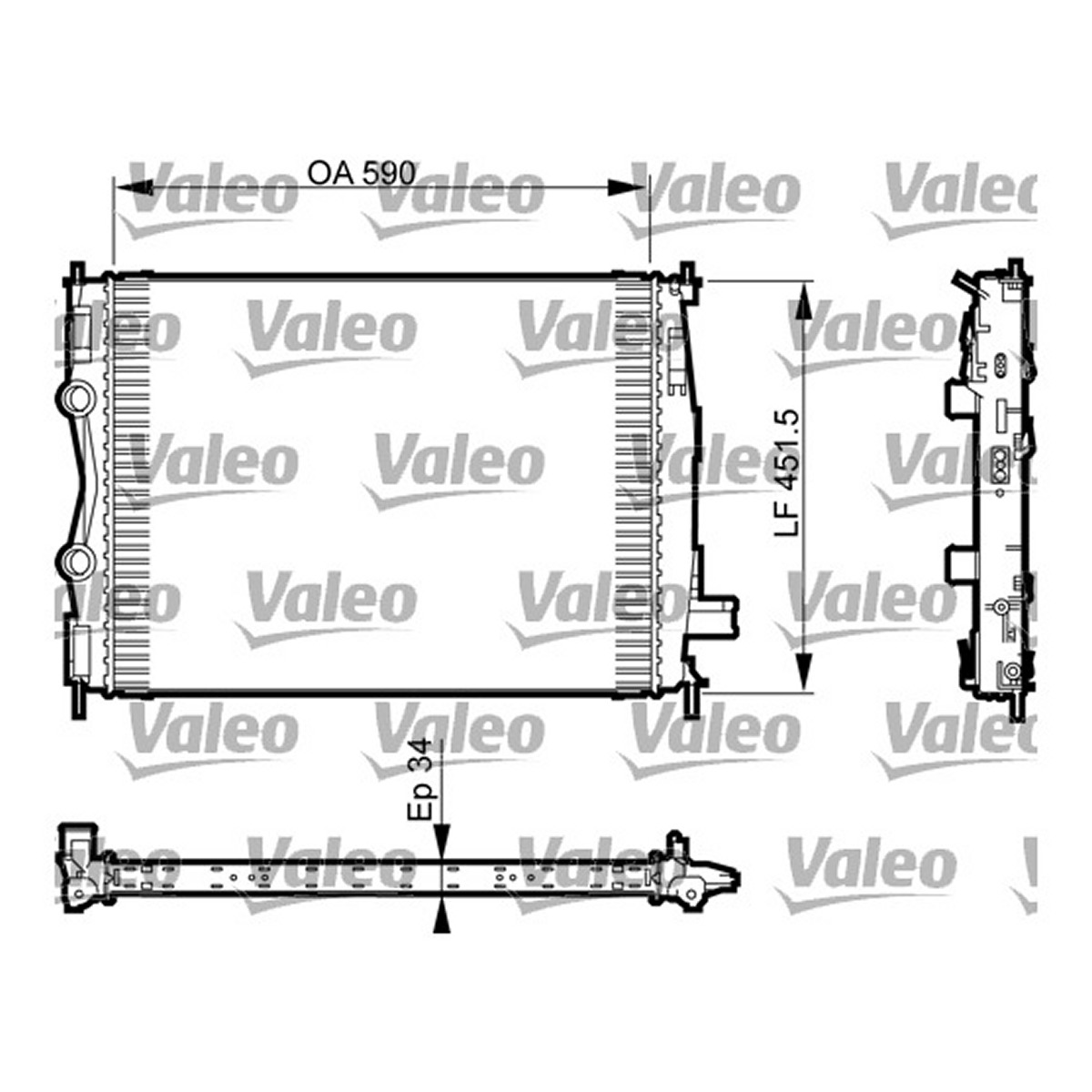 Радіатор охолодження NISSAN QASHQAI/QASHQAI +2 I (J10, NJ10, JJ10E) 2.0 DCI 2006.11 VALEO (735380) Valeo фото 6