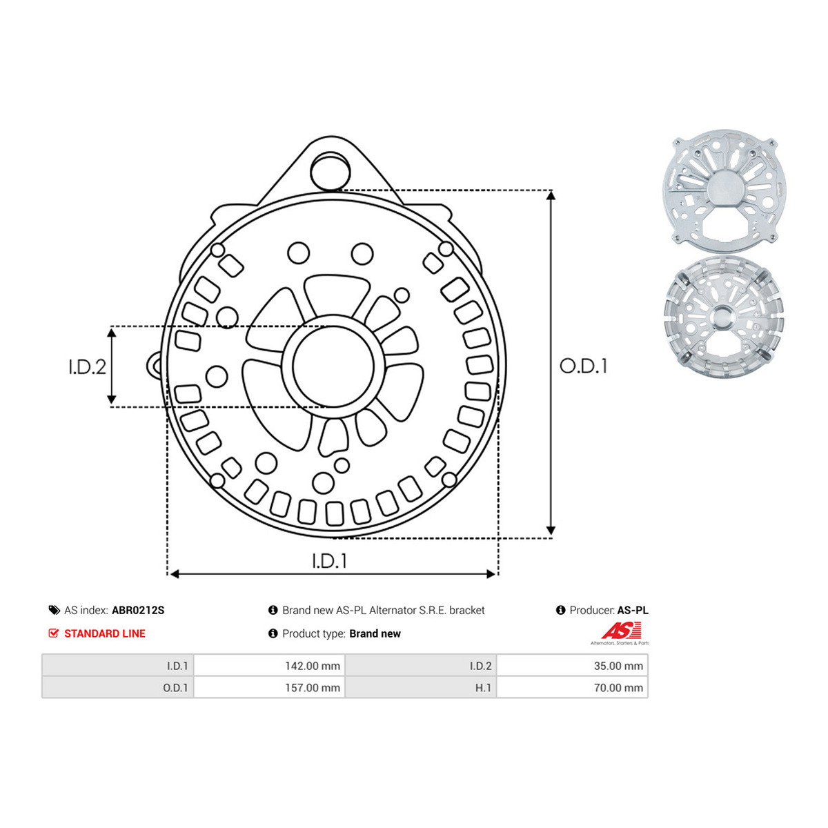 Кришка генератора 231594 PL AS (ABR0212S) AS фото 3