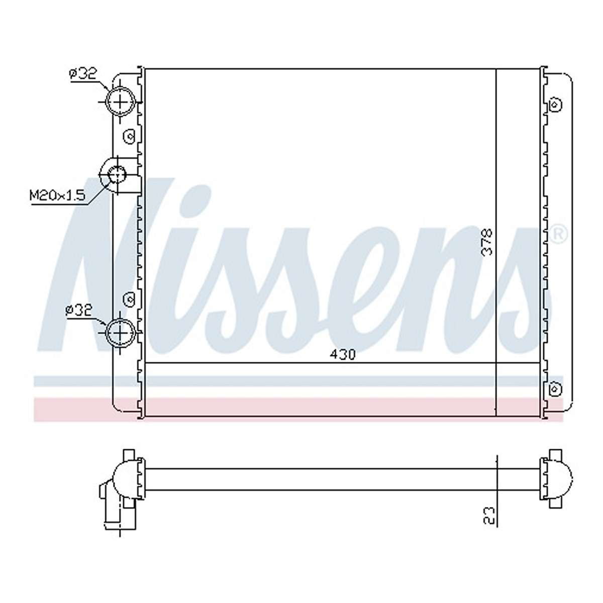 Радіатор охолоджування VW POLO 1,1-1,3 94- NISSENS (652341) Nissens фото 10