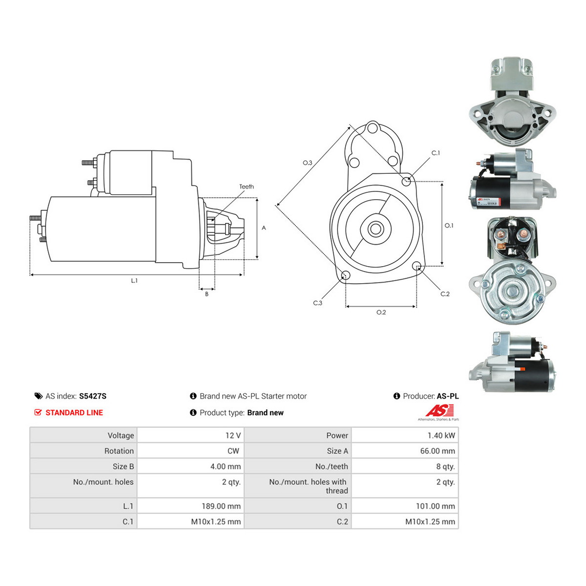 Стартер S5427S PL AS AS фото 3
