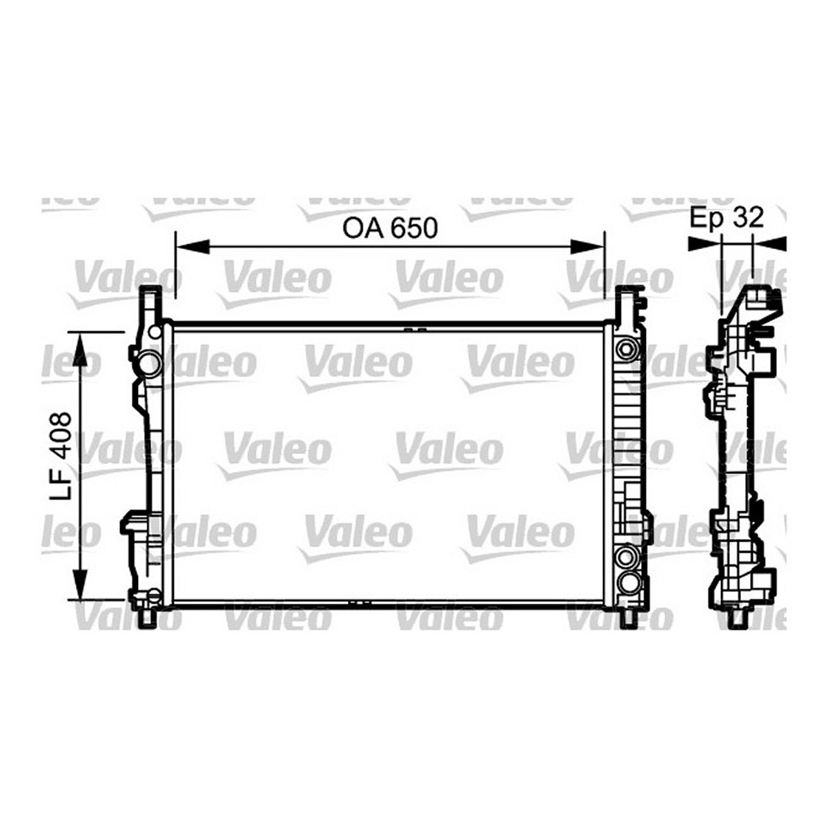 Радіатор охолодження MERCEDES-BENZ A-CLASS (W169) A 150 (169.031, 169.331) 2004.04 - 2 VALEO (734379) Valeo фото 3