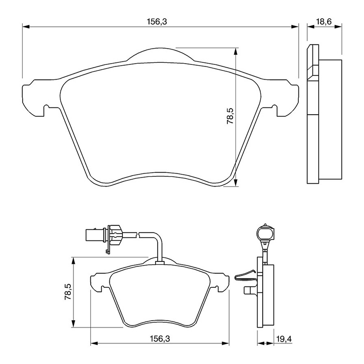 Колодки гальмівні дискові VW SHARAN (7M8, 7M9, 7M6) 1.9 1995.05-2010.03 BOSCH (0 986 424 780) Bosch фото 8
