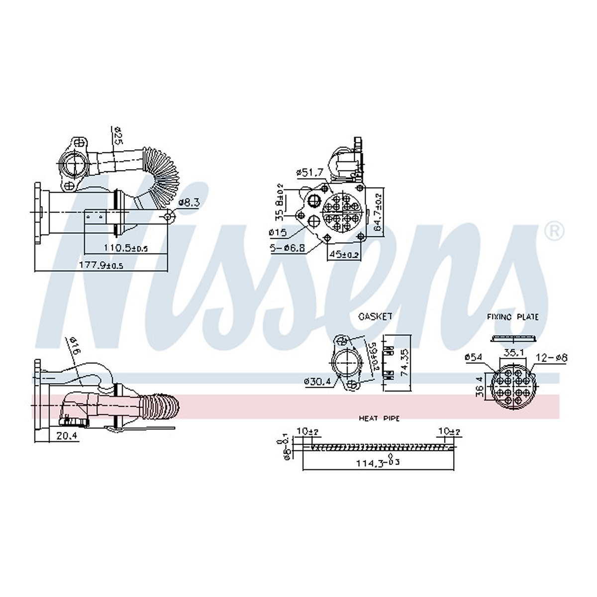 Радіатор відпрацьованих газів RENAULT DUSTER (HS_) - 1.5 DCI (02.2012->) NISSENS (989453) Nissens фото 6