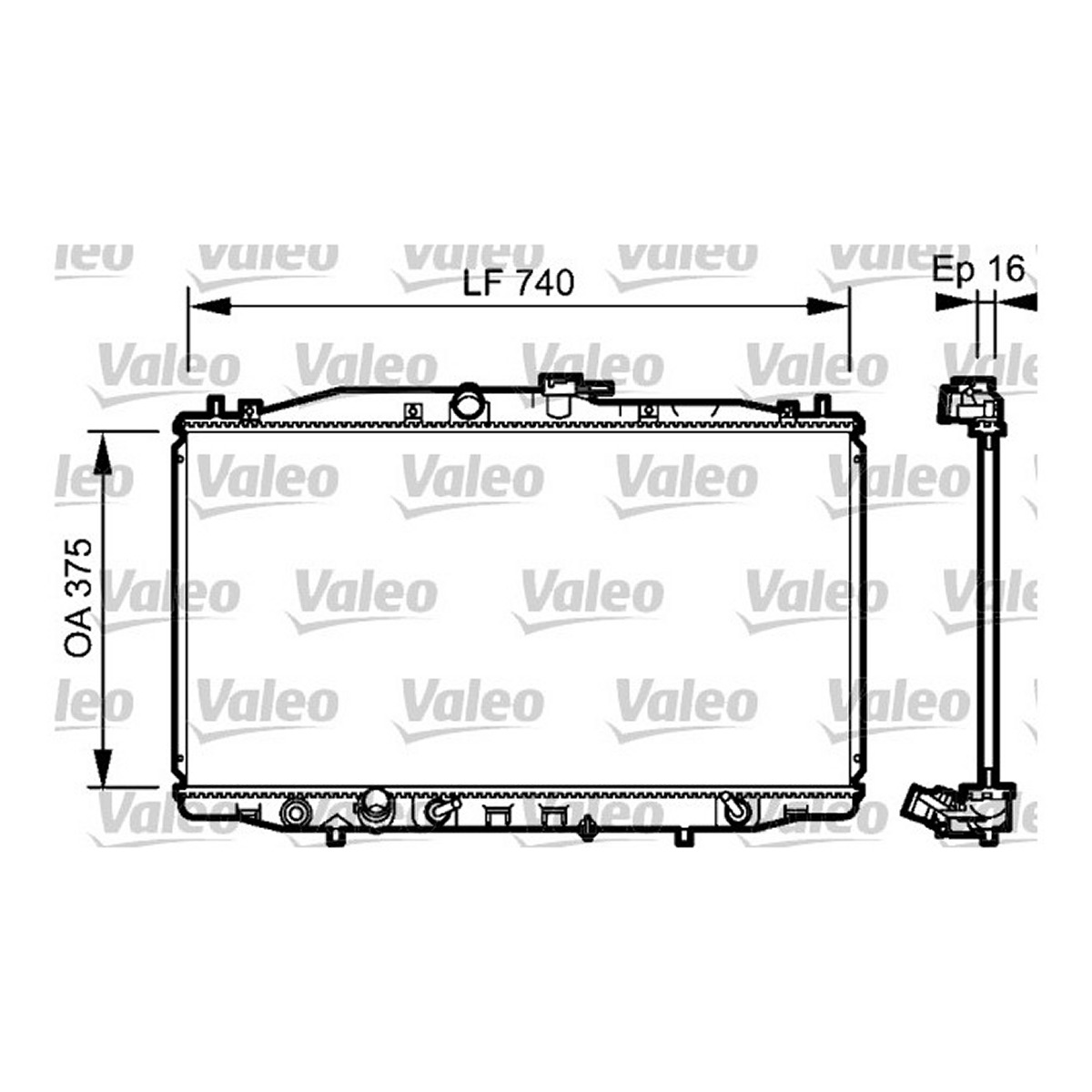 Радіатор охолодження HONDA ACCORD VII (CL, CN) 2.0 (CL7) 2003.01 - 2012.09 VALEO (735050) Valeo фото 4
