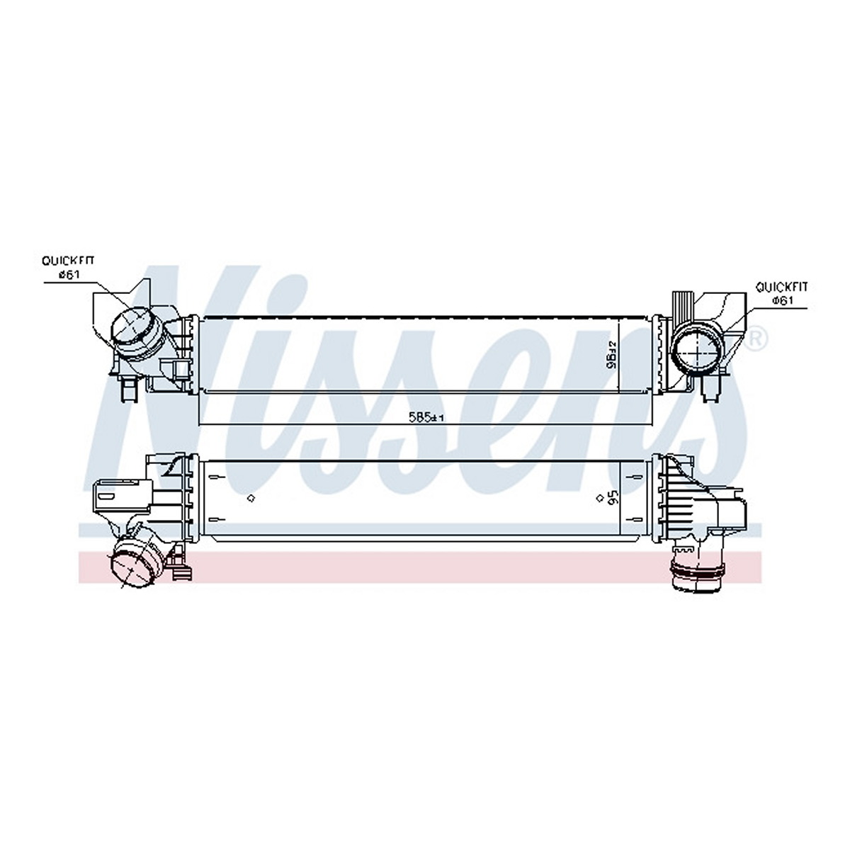 Радіатор наддуву BMW 2 F45 (14-) 216 I|BMW 2 F45 (14-) 218 I|BMW 2 GT F46 (14-) 21 NISSENS (96378) Nissens фото 3