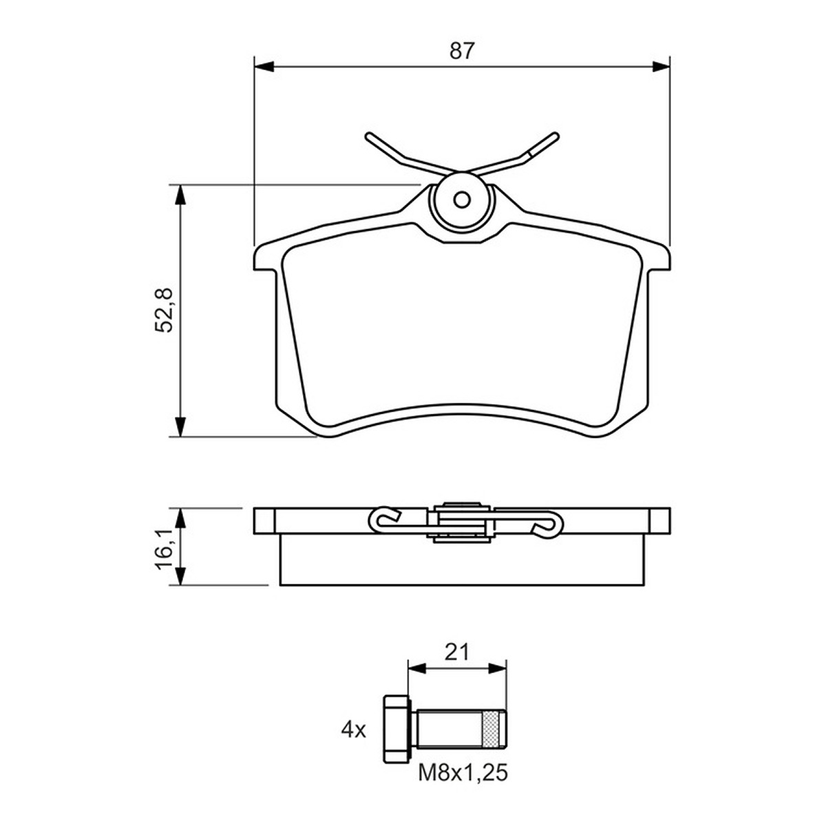 Колодки гальмівні дискові CITROEN C3 PICASSO (SH_) 1.4 2009.02- BOSCH (0 986 494 399) Bosch фото 8