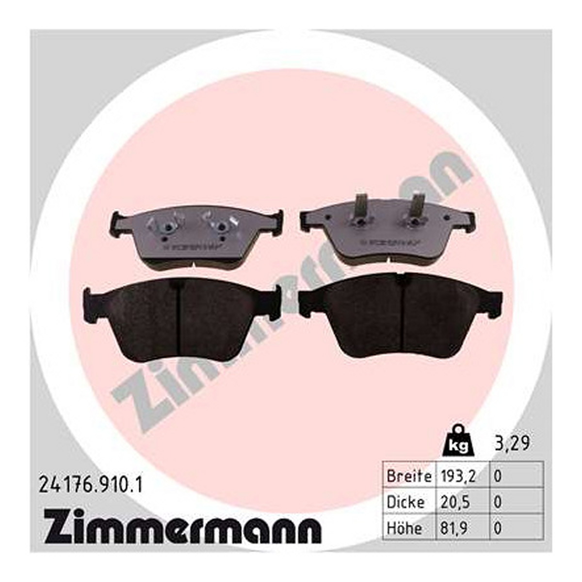 Колодки гальмівні дискові СЕРІЯ RD:Z MB M-CLASS (W164) 6.2 2005.02-2012.12 ZIMMERMANN (24176.910.1) Zimmermann фото 3