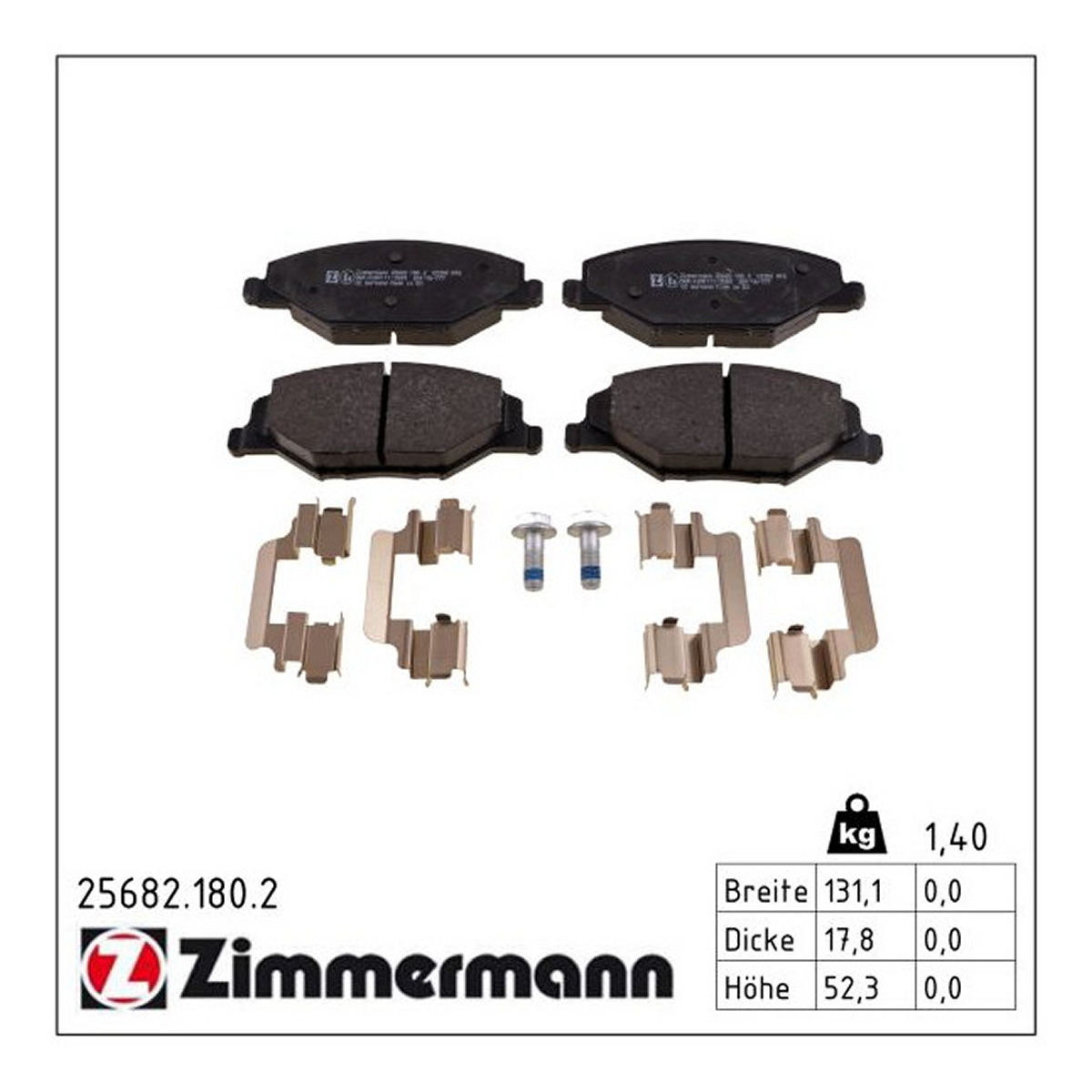 Колодки гальмівні дискові VW POLO V ЛІФТБЕК (602, 604, 612, 614) 1.6 2009.05-ZIMMERMANN (25682.180.2) Zimmermann фото 3