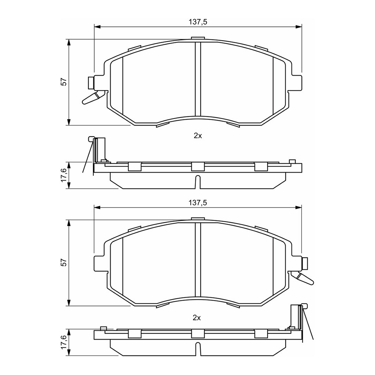 Колодки гальмівні дискові SUBARU FORESTER (SJ_) 2.5 2012.11- BOSCH (0986494761) Bosch фото 10