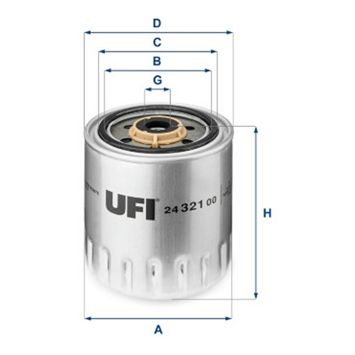 Фільтр паливний MERCEDES-BENZ T1/TN 408 D (611.367, 611.368) 1981.07 - 1995.06 UFI (24.321.00) UFI фото 3