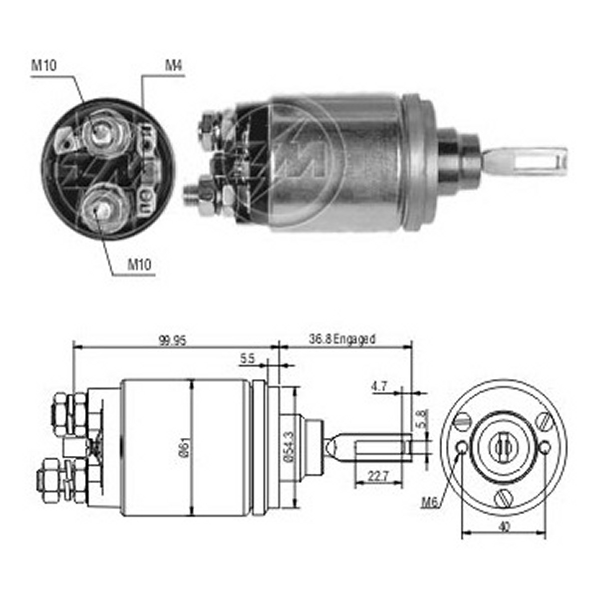Реле втягувального стартера 130300 BR ZM (ZM541) ZM фото 3