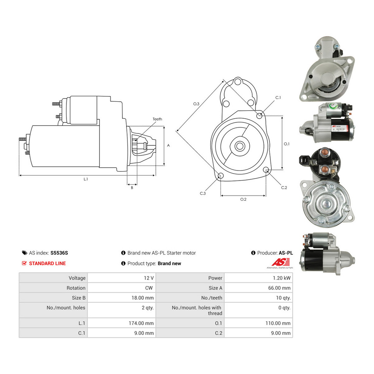 Стартер S5536S | PL AS AS фото 3