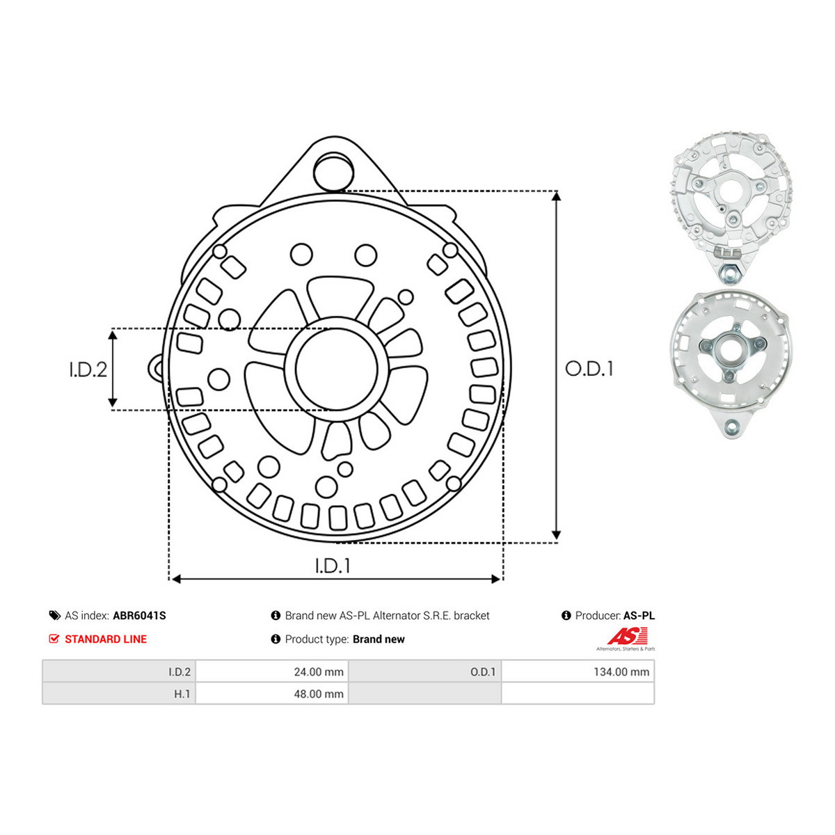 Кришка генератора ABR6041S PL AS AS фото 3