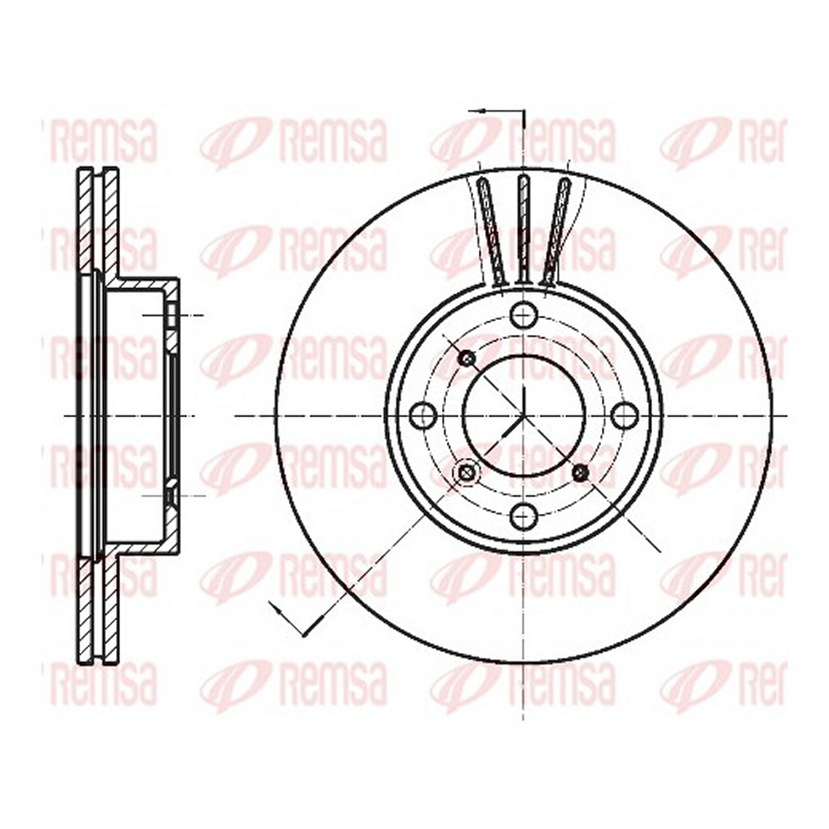 Диск гальмівний SUZUKI LIANA (ER, RH_) 1.6 2001.10- REMSA (6950.10) Remsa фото 3