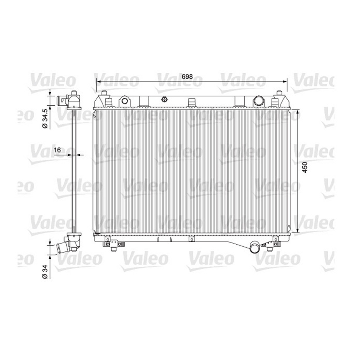 Радіатор охолодження SUZUKI GRAND VITARA (05-) 1.9 TD/M/AC+/- (03/05-) OE 17700-67J00 VALEO (701722) Valeo фото 3