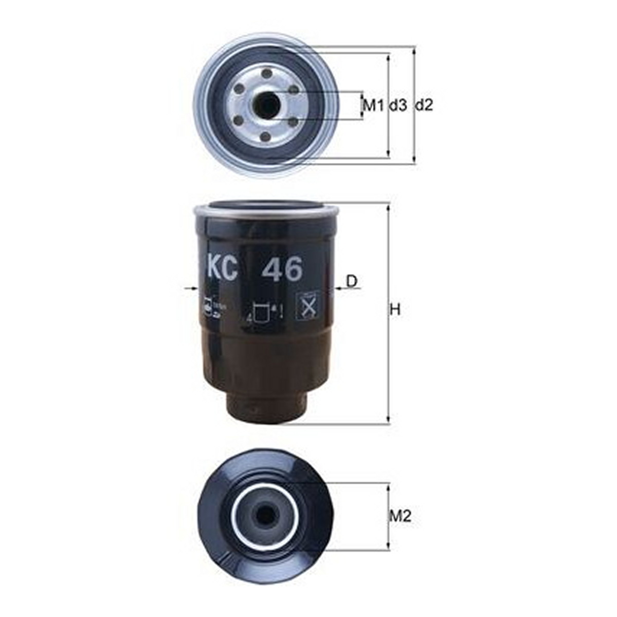 Фільтр паливний HYUNDAI H100 2.5 D 1993.07 - 2007.02 MAHLE (KC46) Mahle фото 3