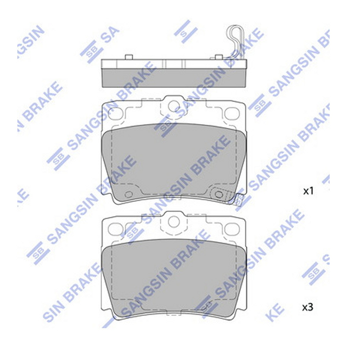 Колодки гальмівні дискові MITSUBISHI PAJERO SPORT I (K7_, K9_) 3.0 1996.07- HI-Q (SP1522) HI-Q фото 3