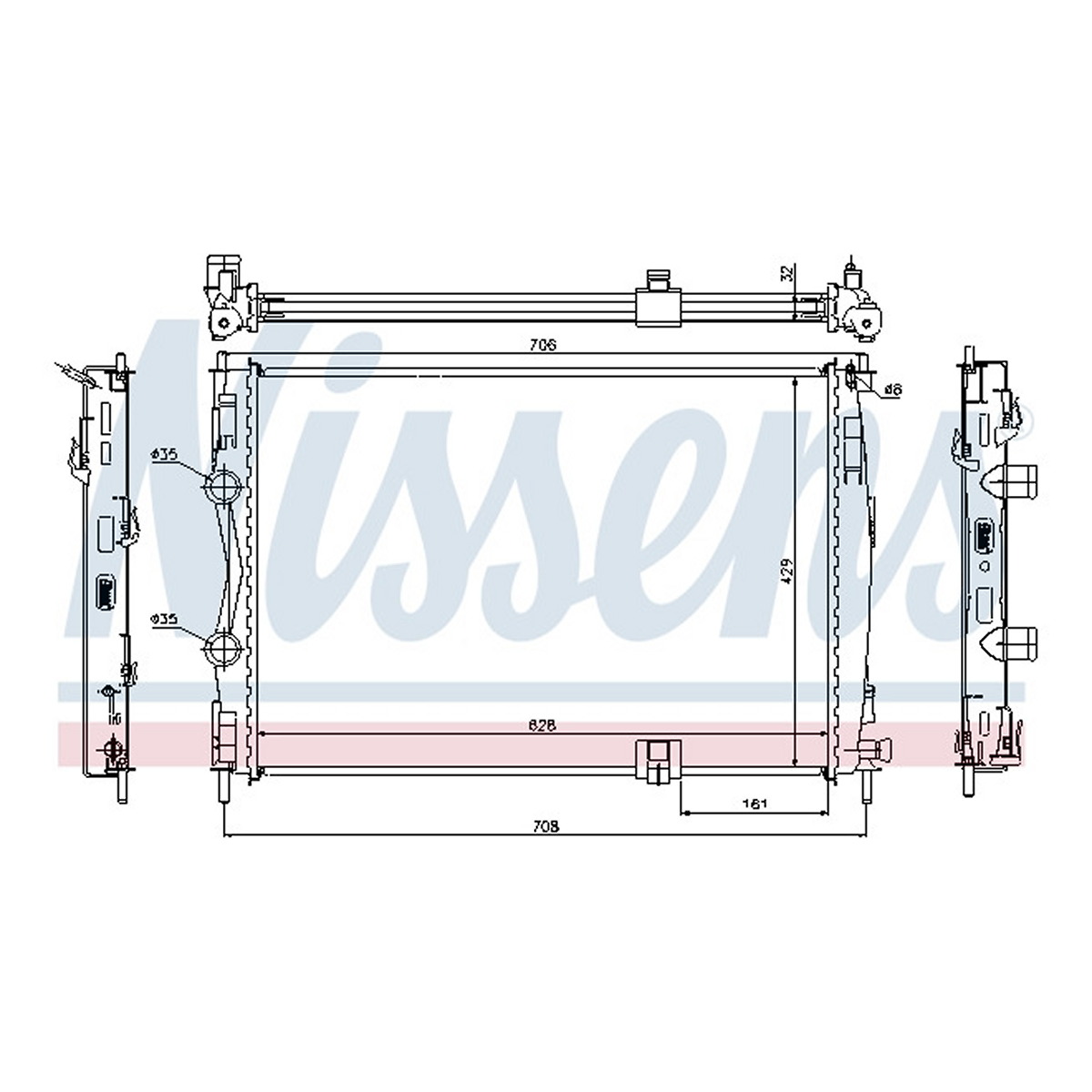 Радіатор охолоджування NISSAN QASHQAI 2.0 D 07- NISSENS (67361) Nissens фото 3