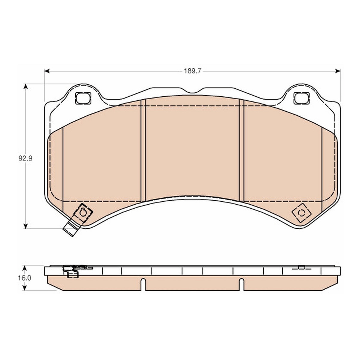 Колодки гальмівні дискові JEEP GRAND CHEROKEE IV (WK, WK2) 3.6 2010.06-TRW (GDB4450) TRW фото 6