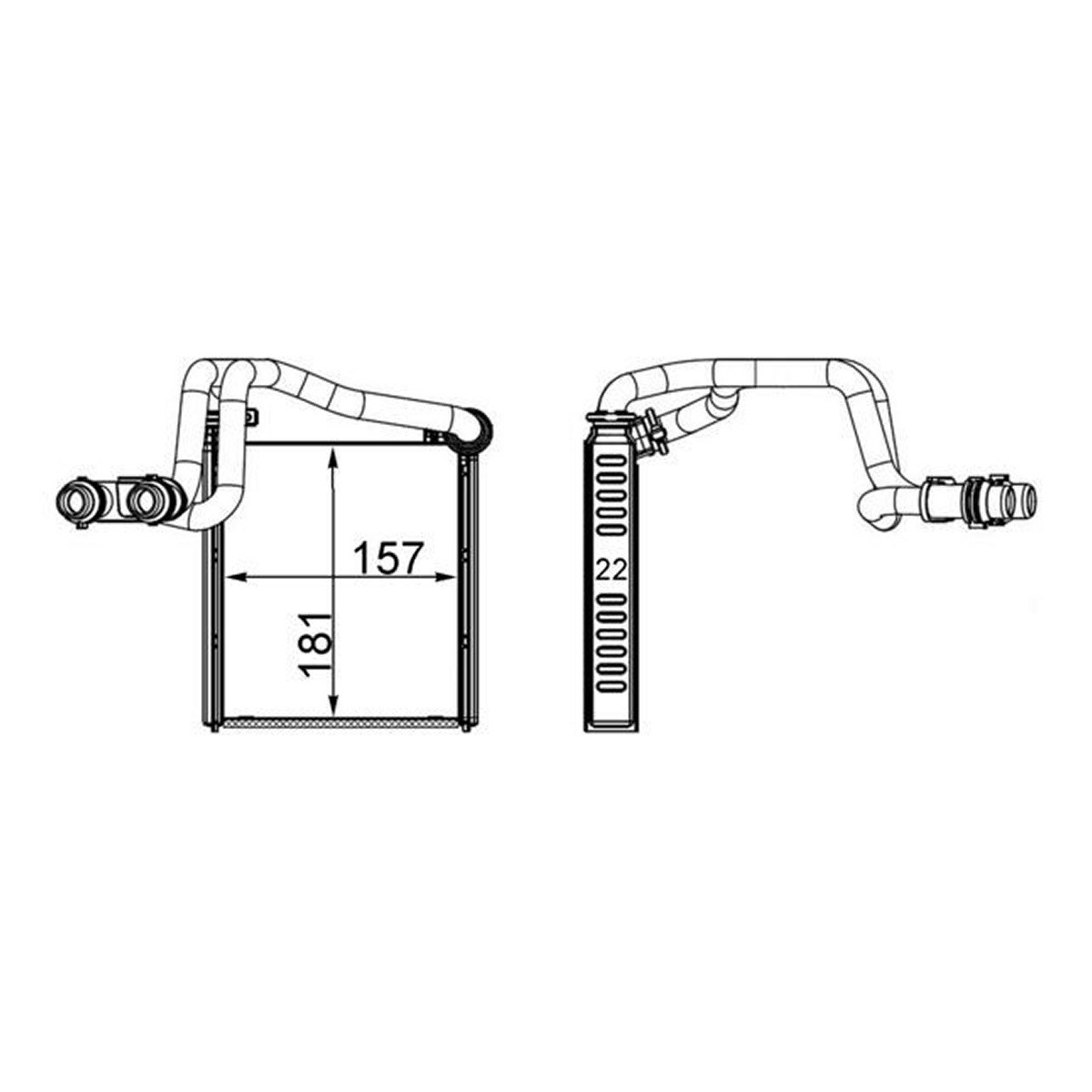 Радіатор пічки VW JETTA IV (162, 163, AV3, AV2) 1.8 2014.07 - 2017.12 1.8 TSI CP MAHLE (AH 252 000S) Mahle фото 3