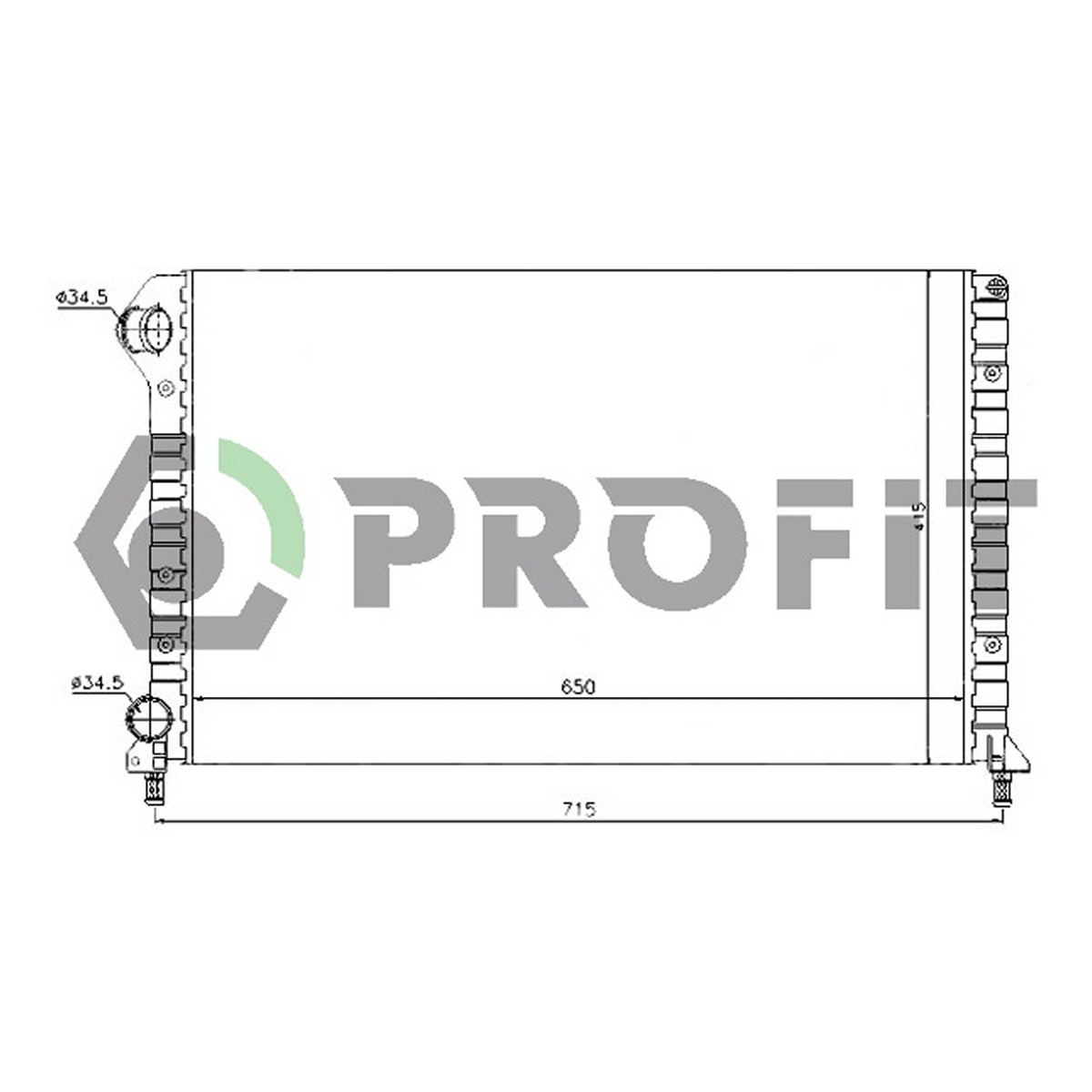 Радіатор охолоджування FIAT DOBLO 01-(MT) (+AC) PROFIT (2210A3) Profit фото 3
