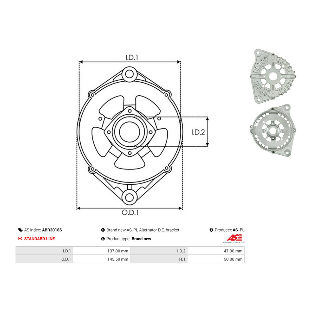 Кришка генератора ABR3018S PL AS AS фото 3