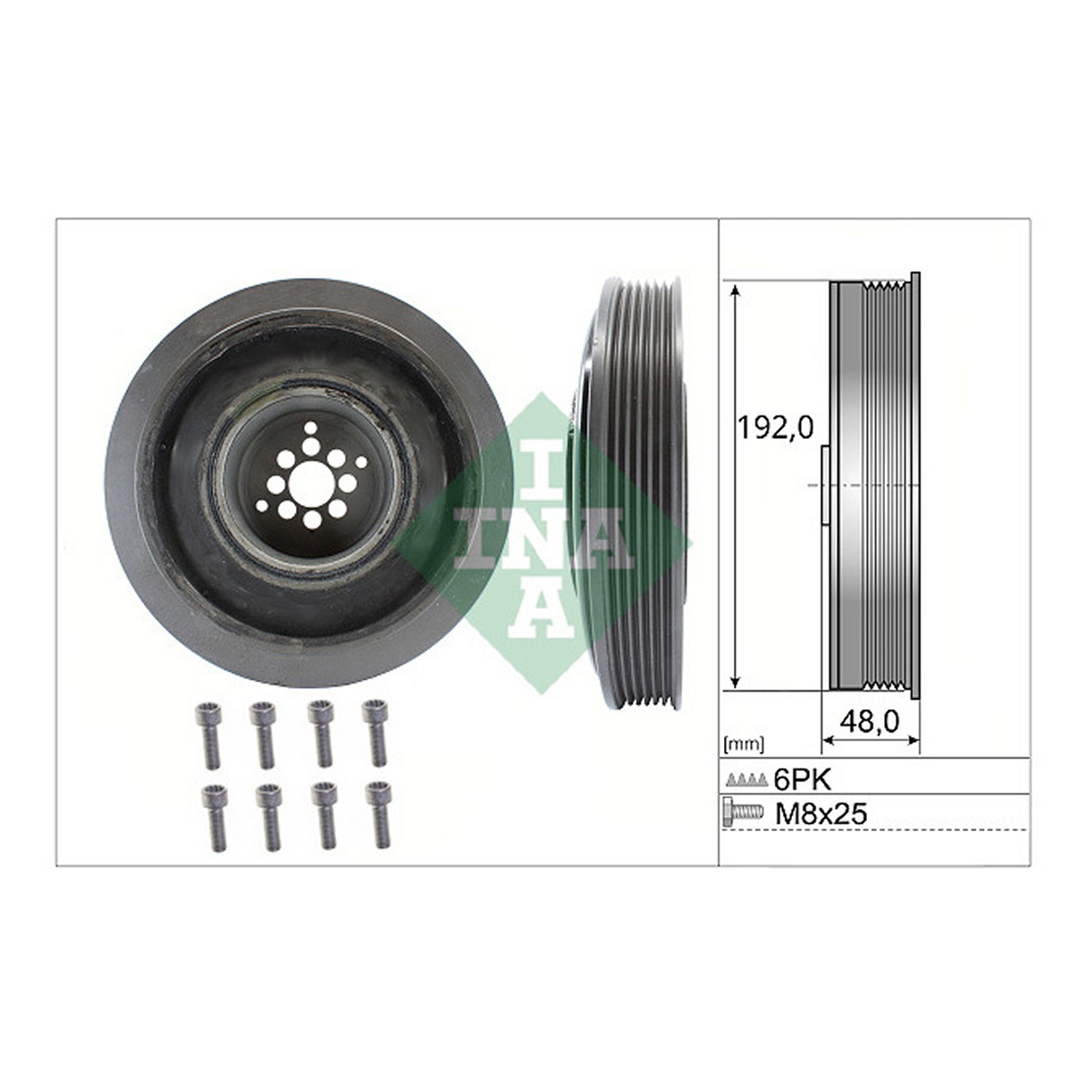 Шків колінвалу AUDI A6/Q7/ VW Touareg 2.7/3.0TDI 02- Schaeffler INA фото 7