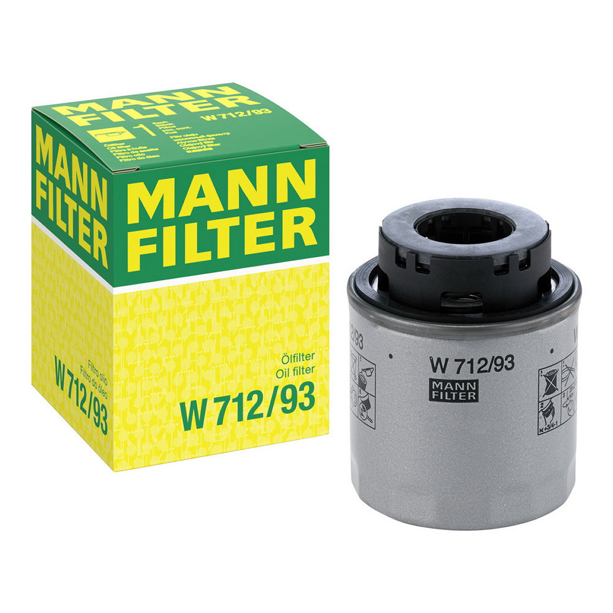 Фільтр масляний VW TOURAN (1T1, 1T2) 1.4 TSI 2003.02 - 2011.01 MANN (W712/93) MANN фото 3