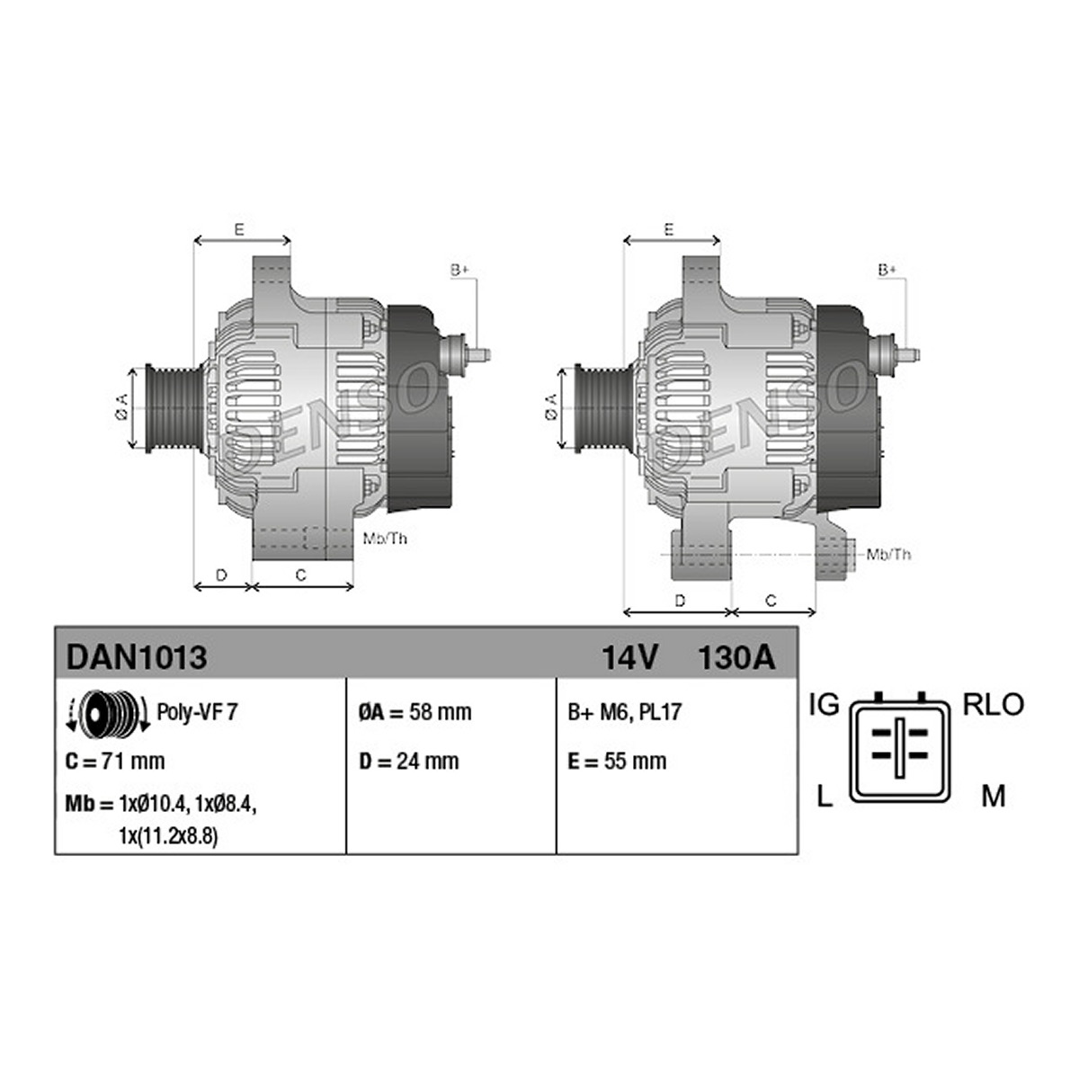 Генератор DAN1013 JP DENSO Denso фото 8