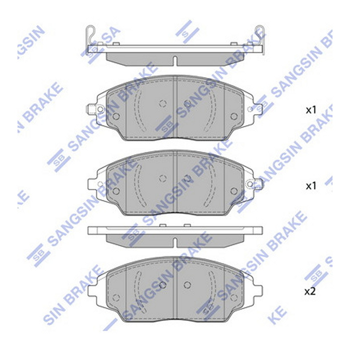 Колодки гальмівні дискові CHEVROLET AVEO ЛІФТБЕК (T300) 1.6 2011.03- HI-Q (SP1481) HI-Q фото 3