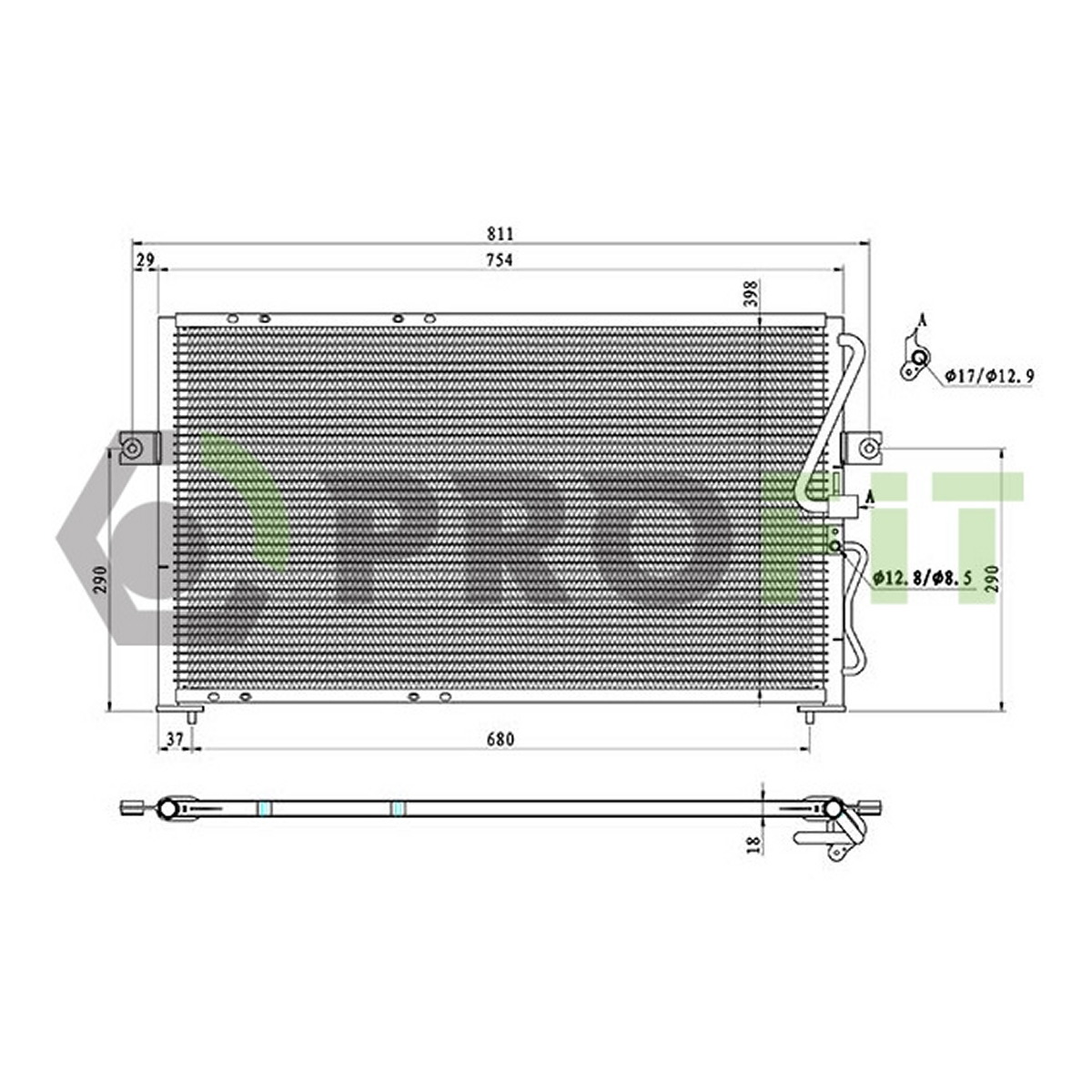 Конденсер кондиціонера KIA CARNIVAL 99-06 PROFIT (1770-0553) Profit фото 3