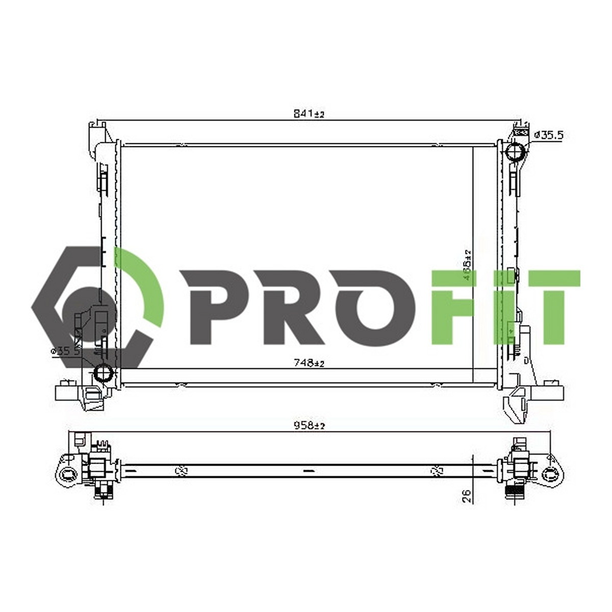 Радіатор охолоджування RENAULT TRAFIC 14-. OPEL VIVARO 14- (MT) PROFIT (1740-0091) Profit фото 3