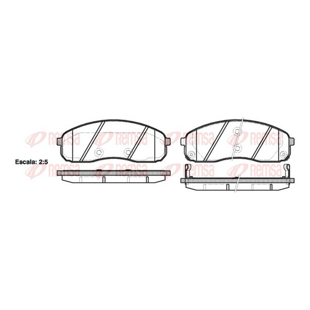 Колодки гальмівні дискові KIA CARNIVAL II (GQ) 2.9 1999.01-2007.09 REMSA (1244.02) Remsa фото 3