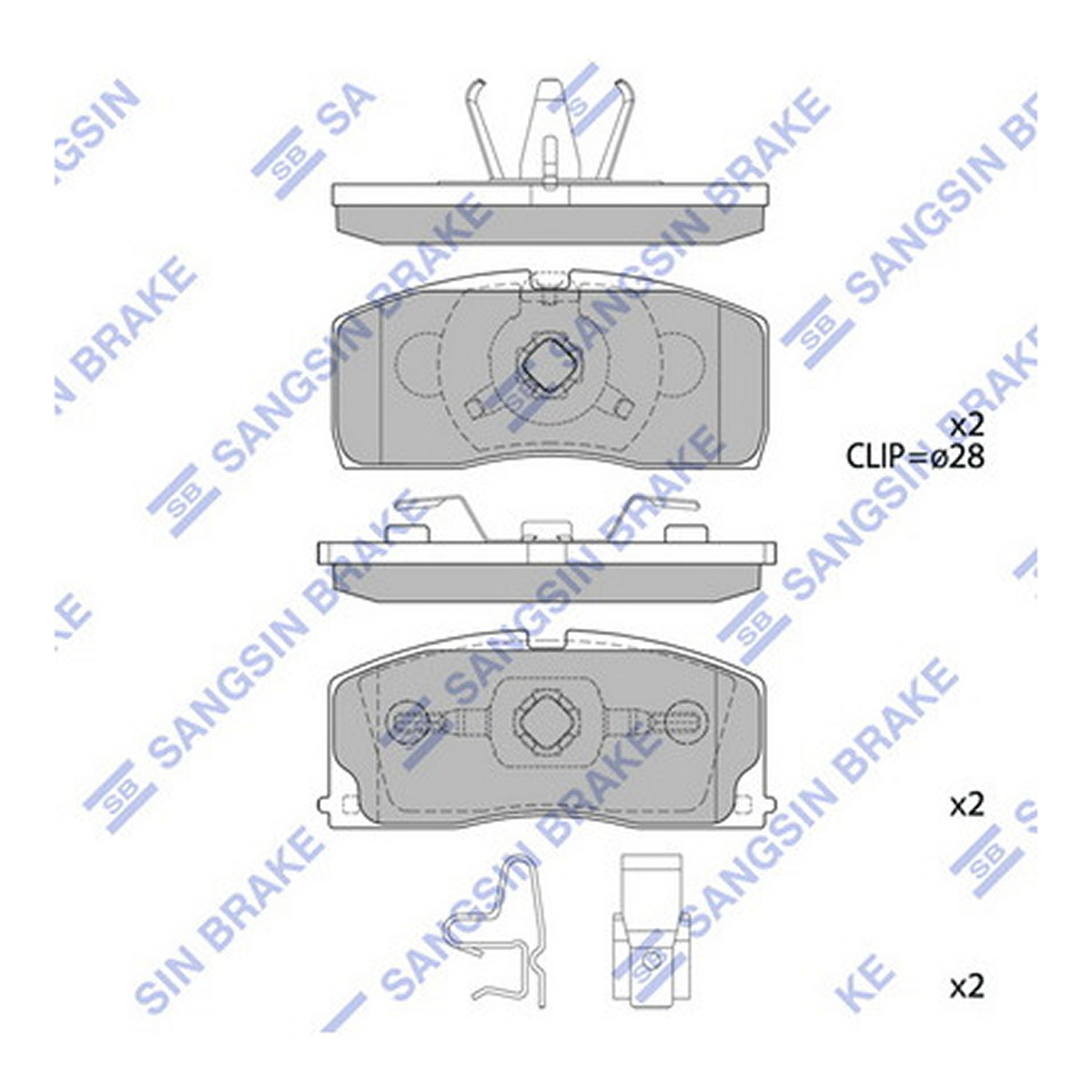 Колодки гальмівні дискові GEELY CK 1.5 2005.09- HI-Q (SP2154) HI-Q фото 3