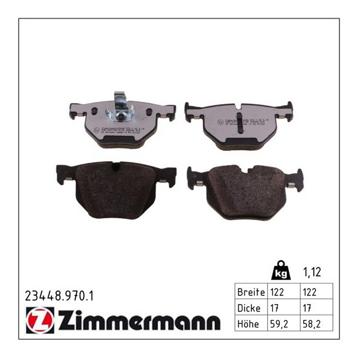 Колодки гальмівні дискові СЕРІЯ RD:Z BMW X5 (E70) 3.0 2006.02-2013.07 ZIMMERMANN (23448.970.1) Zimmermann фото 3